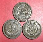 1890-1899 Us Indian Head Cents Set Of 3 Different  Good   Better  Old Coins  Bin