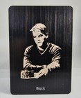 1x Poker Size Cut Card Black Rounders Design Brushed Aluminum Lightweight