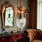 Vintage Hollywood Regency  Swag Hanging Diamond Globe Vanity Fixture 60 s Retro