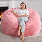 5ft Bean Bag Chairs For Adults Large Beanbag Chair With Plush Faux Fur Cover 