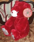 Fao Schwarz 160th Anniversary Red Silver Sparkle Bear Plush Stuffed Sitting  d 