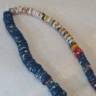 Antique African Trade Beads 21  Strand Prosser Tile Glass Czech French Blue Mix