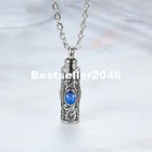 Retro Floral Cremation Urn Pendant Necklace Memorial Keepsake Ashes Jewelry 22 