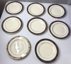 1 Minton Fine Bone China Edinburgh Dark Blue Bread Side Plate Mint Condition