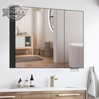 31 5   New Bathroom Medicine Cabinet Wall Mounted Mirror Cabinet Storage Black