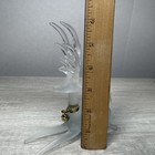 Vintage Silvestri Glass Reindeer Figurine Frosted Clear Brass Bell 5 75   tall