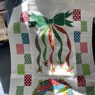 Vintage Kaydee Clare Sia  Linen Tea Towel Christmas Reef Ribbon Mistletoe26x16 5