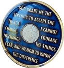 1 Year Aa Medallion Metallic Midnight Blue Tri-plate Sobriety Chip