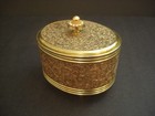 Vintage - Powder Box music Box With Mirror Autumn Leaves - 1920 s