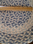 Set Of 2 Vintage Wool  Round Braided Woven Chair Pads  15 