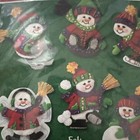 Dimensions Feltworks  frolicking Snow Pals 6pc Ornaments Kit  8150 Vtg Christmas