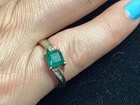 10k Solid Yellow Gold Ring Finger Estate Vintage Stamp 2 0g Green Stone Old Neat