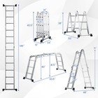 Folding Step Ladder 3 3ft To 12 5ft Multi-purpose Aluminum Scaffold Ladders