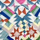 Handmade Original Barn Stars Cotton Patchwork Queen Size Quilt Top topper 86x86 