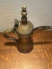 Vintage Dallah Arabic 19th Century Middle Eastern Antique Brass Coffee Pot Decor