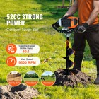 Gas Post Hole Digger 52cc 1450w With 8    Drill Bits   1 Extension Rod