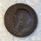 1915 Mint Error Great Britain One 1 Penny Coin Strike Error On Obverse