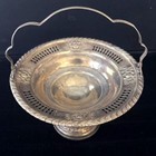Antique Sterling Silver Weighted Candy Nut Dish Basket Marked Sterling 5 5 In w 
