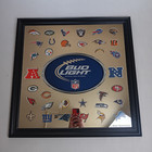 Nfl Logos Bud Light Beer Square 3d Bar Mirror Sign Budweiser 2012 30x30 - Rare