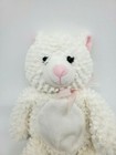 14  Vintage Goffa Cat Kitten White Pink Chenille Plush Stuffed Animal Toy B15