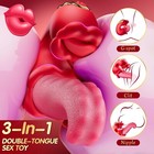 Rose Tongue Vibrator Clit G-spot Dildo Massage Licking Oral Sex Toy Women Orgasm