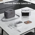 Amzchef Cordless Electric Lunch Box heater With 5 Heating Elements   Auto Temp