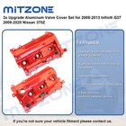 2x Upgrade Aluminum Valve Cover Set For 2008-13 Infiniti G37 2009-20 Nissan 370z