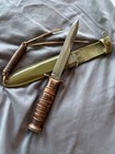 Mint Ww2 Us M3 Utica Guard Marked Fighting Knife Bmco Scabbard Us M8