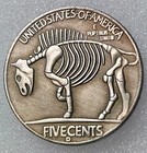 Hobo Buffalo Nickel - Smoking Cowboy Skeleton Novelty Hobo Coin - 21mm Wide