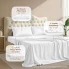 Queen Size Sheet Set     4 Piece Bed Sheets  Soft And Breathable Microfiber  Inclu