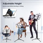 2 Pcs Music Stand Foldable Portable Metal Sheet Tripod Carrying Bag Black