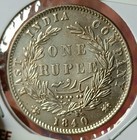  bb17 east India Company 1840 Victoria Queen Silver Rupee Young Head 28 Berry s 