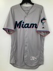 Monte Harrison  4 Miami Marlins Majestic Game Used Jersey Size  44