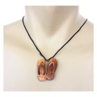 Hawaiian Jewelry Koa Wood 1 5  Hand Carved Slipper Necklace From Maui  Hawaii