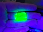25x18mm Uranium Glass Gem Emerald Cut Givre Green Blue Faceted Octagon