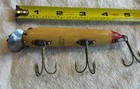 Awesome Heddon Vamp 7502 Lum W 2 Piece flap Hardware Belly Stamped   Glass Eyes