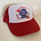 Vintage Pabst Blue Ribbon Beer Hat Pabst Trucker Hat Snapback Red Party Cap