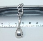 1800 Sterling Silver Duel Bird Spoon Salt Cellar Miniature Dollhouse Tea Antique