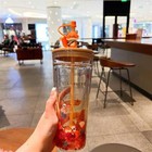 Starbucks Autumn Fox Maple Leaf Cup Tumbler Straw Dust Stopper Double Glass Set
