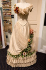 Victorian 1880s Repro Silk Gown With Antique Trims - Wedding Dress - Worth Repro