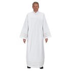 Trinity Front Wrap Alb White Large Fit Poly Cotton Clergy Church Vestment