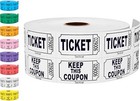 1000 Raffle Tickets Double Roll White 50 50 Sequential Numbered Event Fundraiser