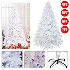 4 5 6 7ft White Artificial Christmas Tree Bushy Xmas Tree Branch Tips With Stand