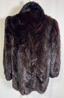 Vintage Canada Dark Brown Black Luxurious Ranch Real Mink Fur Coat Jacket Sz L