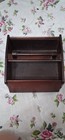 Vintage Wooden Sewing Box With Double Flip Doors