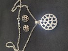Tous 925 Sterling Silver Necklace Pendant   Earrings Set  Signed  Nickel-free
