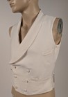 Civil War Era Mid 19th C Men   s White Cotton Double Breasted Waistcoat  