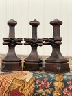 A Stunning Set Of 3 Gothic Revival Finials Carved In Wood