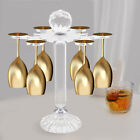 Desktop Crystal Glass Stemware Rack Stand 6 Wine Glass Rotating Storage Holder