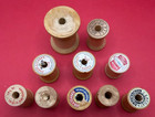 10 Vintage Wooden Thread Spools  Small Empty Sewing   Coats   Clark s  Belding